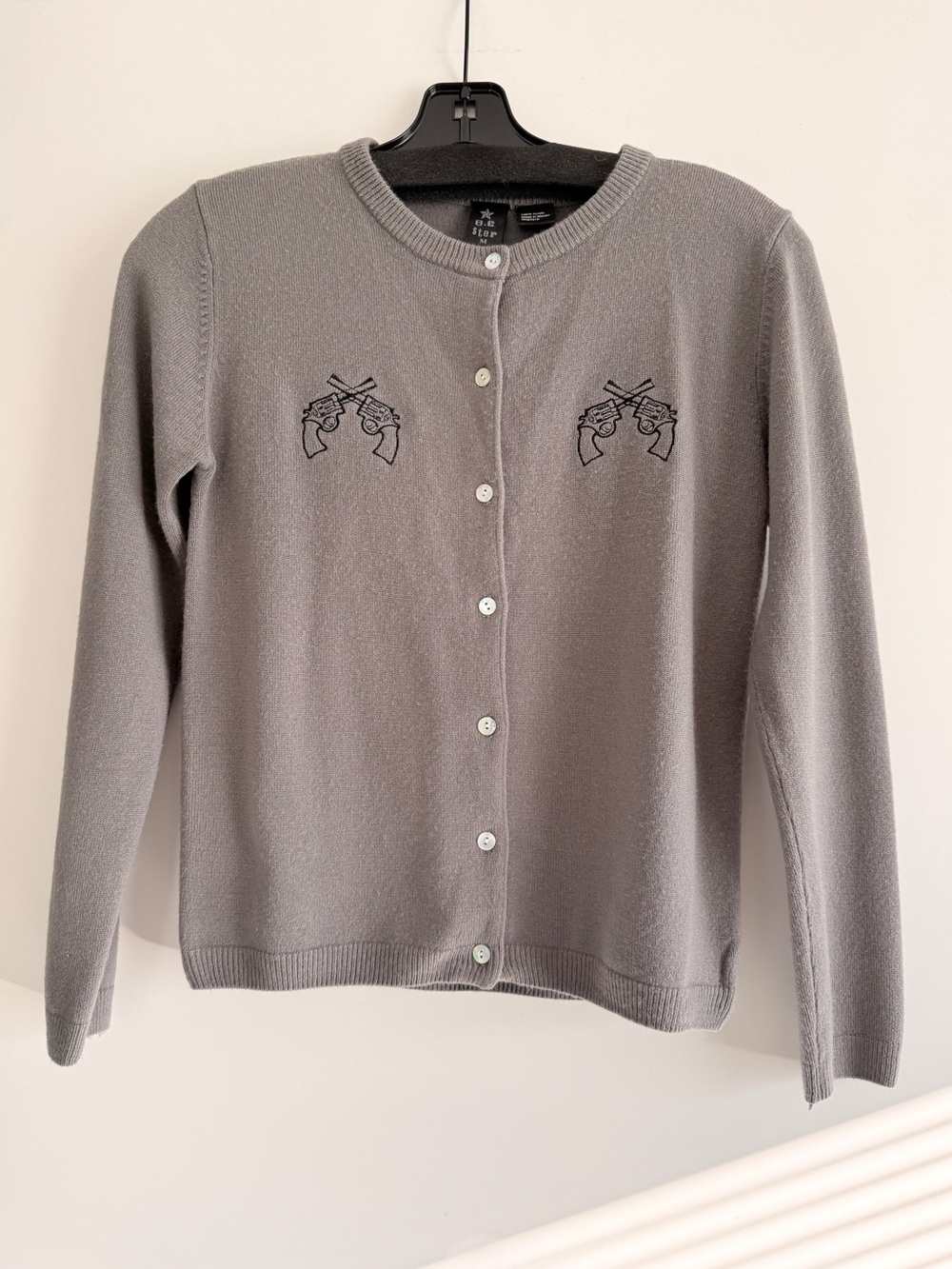 Grey Cardigan with six-shooters details